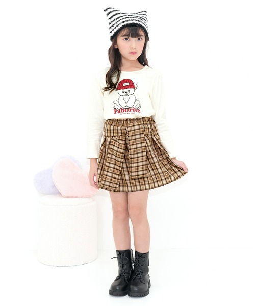 Bee des Bee スカート チェックシャツ風スカート キッズ 子供服 女の子