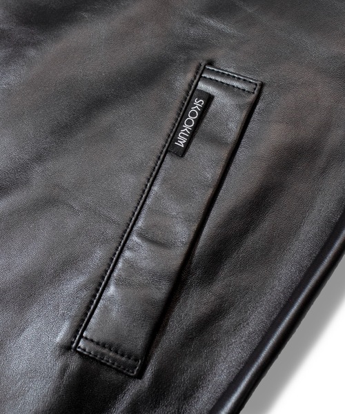 【美品】　SKOOKUM レザージャケット SKOOKUM（スクーカム） 革ジャン ライダース 別注 シープレザー ジップ