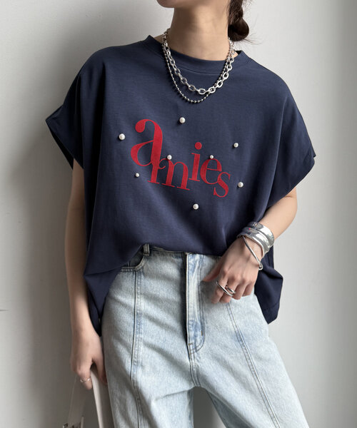 tシャツ 「WEB限定」パールロゴボックスTEE レディース