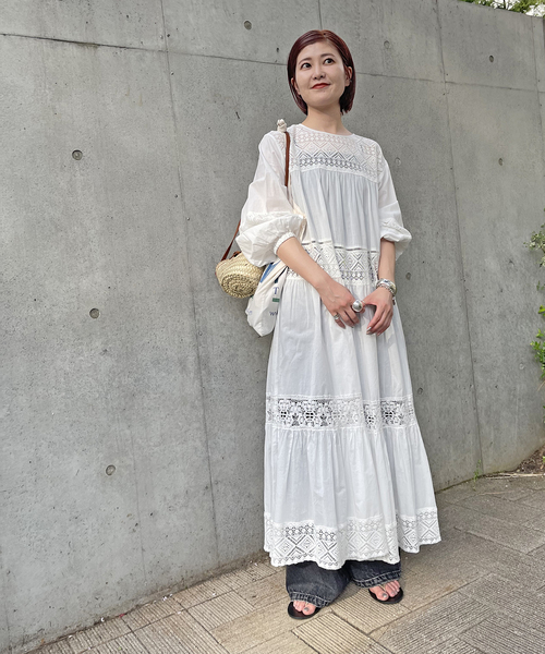 Spick＆Span ワンピース 「WEB限定追加2」HYUレースギャザー