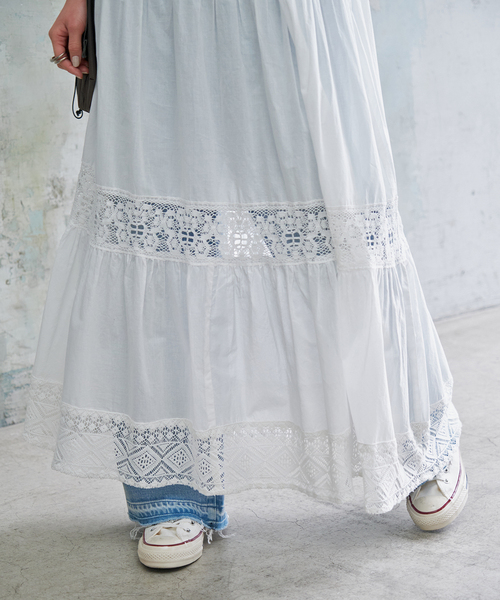 07T216☆ Spick&Span 新品未使用 レース ひざ丈ワンピース 春夏 07T216☆ Spick&Span 新品未使用 レース ひざ丈ワンピース 春夏