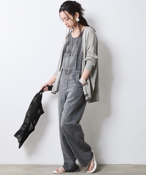 S6083 ジャーナルスタンダードラックス♡デニムサロペット　綿100% 古着 CHIC STYLE サロペット オーバーオール 綿100％デニム