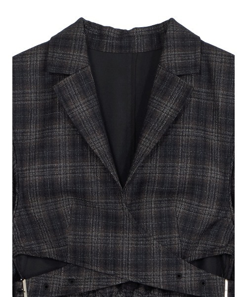 Ameri（アメリ） ワンピース WAIST CROSS CHECK DRESS : ZOZOTOWN