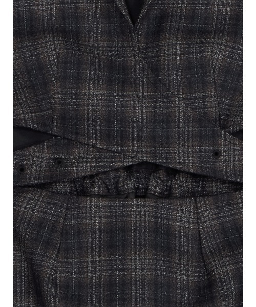 Ameri（アメリ） ワンピース WAIST CROSS CHECK DRESS : ZOZOTOWN