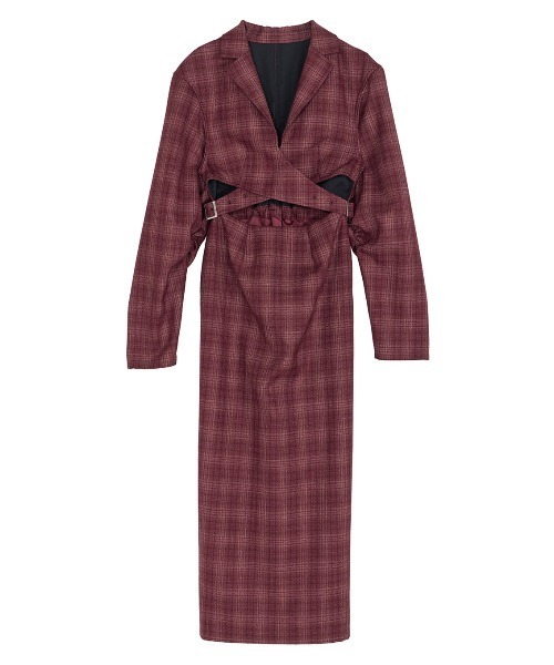 Ameri（アメリ） ワンピース WAIST CROSS CHECK DRESS : ZOZOTOWN