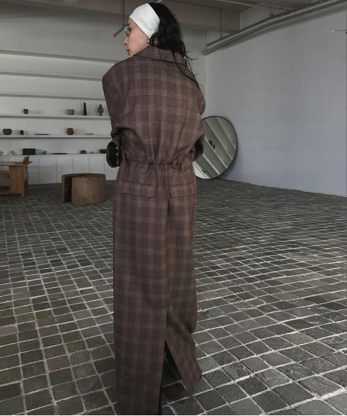 Ameri（アメリ） ワンピース WAIST CROSS CHECK DRESS : ZOZOTOWN