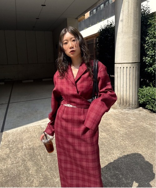 Ameri　WAIST CROSS CHECK DRESS Ameri（アメリ） ワンピース WAIST CROSS CHECK DRESS : ZOZOTOWN
