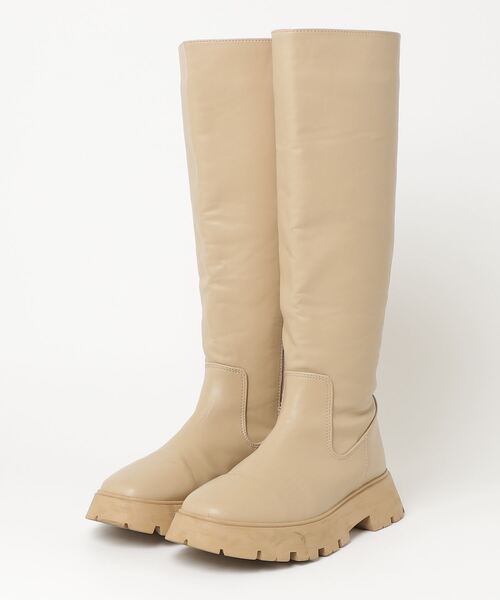 mystic（ミスティック） ロングブーツ 36 ベージュ レディース