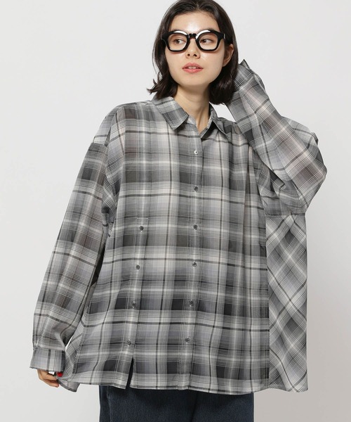 niko and…（ニコアンド） ブラウス シャツ ダブルフロントチェック
