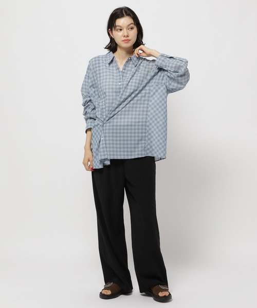 niko and…（ニコアンド） ブラウス シャツ ダブルフロントチェック