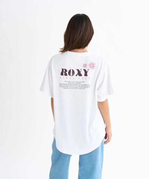 tシャツ SUN AND SURF S/S TEE /ロキシーバックプリントドロップショルダー速乾半袖Tシャツ レディース