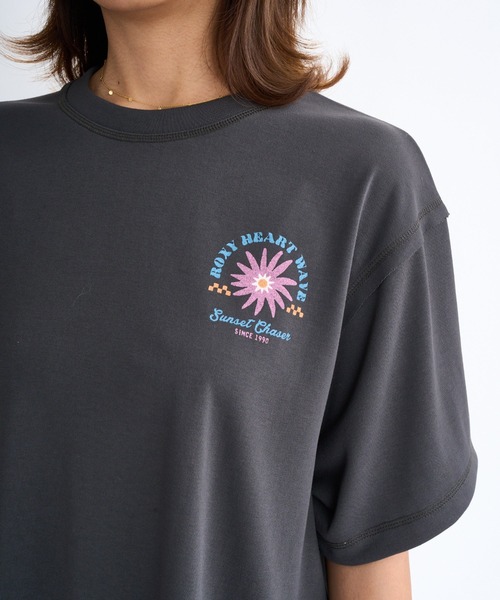 tシャツ SUN AND SURF S/S TEE /ロキシーバックプリントドロップショルダー速乾半袖Tシャツ レディース ROXY tシャツ SUN AND SURF S/S TEE /ロキシーバックプリント