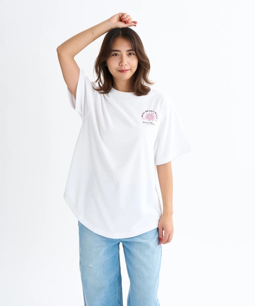 tシャツ SUN AND SURF S/S TEE /ロキシーバックプリントドロップショルダー速乾半袖Tシャツ レディース ROXY tシャツ SUN AND SURF S/S TEE /ロキシーバックプリント
