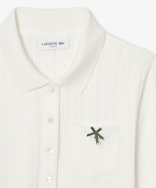 ラコステ 半袖 ポロシャツ レディース S ホワイト 白 爽やか 【 トレンドのワイドシルエット♪ 】 LACOSTE ●DL78 LACOSTE ラコステ 半袖ポロシャツ 白 刺繍L人気定番 鹿の子XS/S