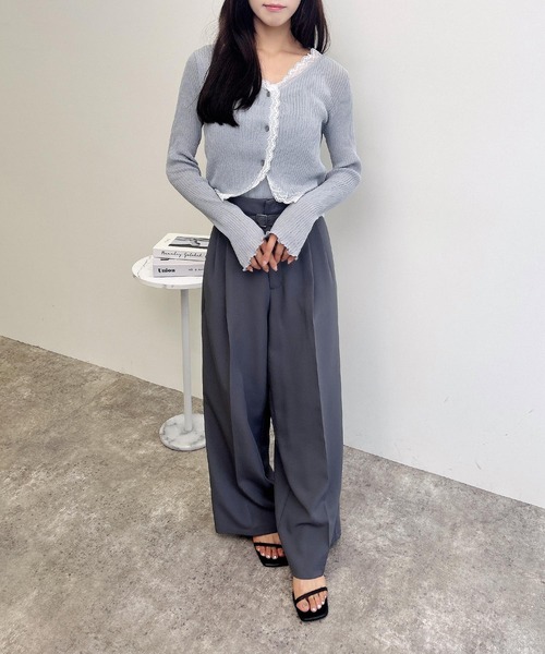 INGNI（イング） ニット セーター フリルレースシアーニット