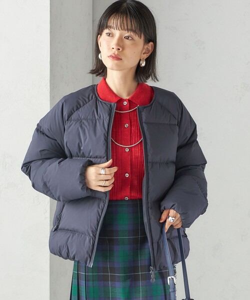 美品／完売品　ピレネックス SHIPS別注　ARTNEYノーカラーダウンコート 美品／完売品 ピレネックス SHIPS別注 ARTNEYノーカラーダウンコート