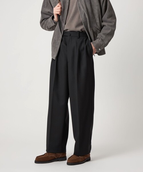 Steven Alan  スラックス Steven Alan＞ ドリル インツープリーツ ドレス トラウザーズ