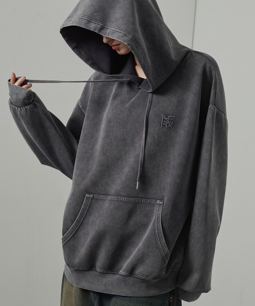 パーカー 「Alfred Alex」ヴィンテージ加工ケミカルウォッシュ ワン