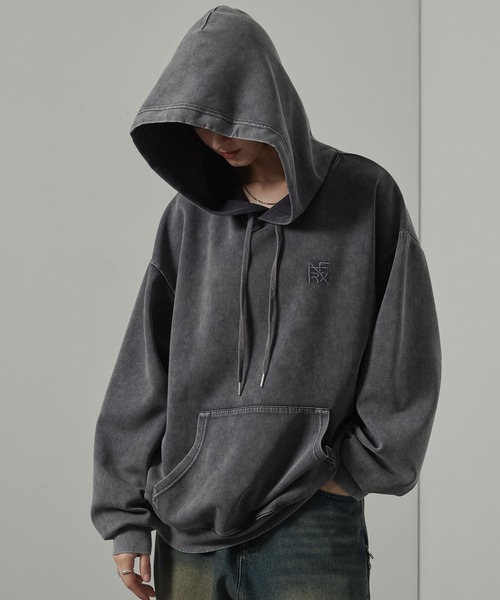 パーカー 「Alfred Alex」ヴィンテージ加工ケミカルウォッシュ ワン