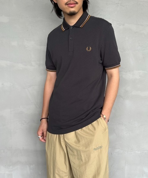 「FRED PERRY」 半袖ポロシャツ M オートミール レディース_画像2