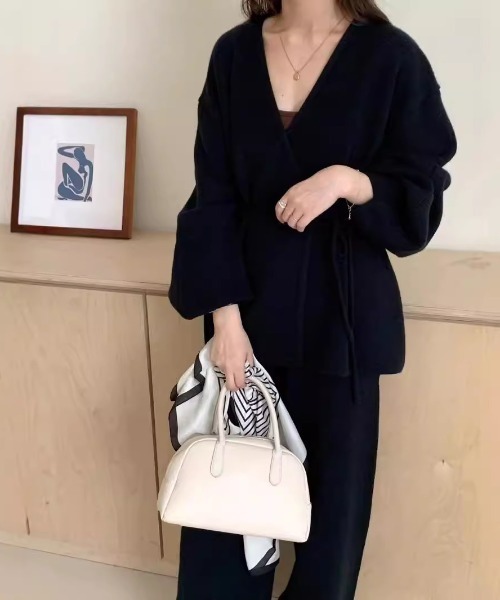 cammie サロペット オーバーオール ボリュームスリーブニット×パンツ