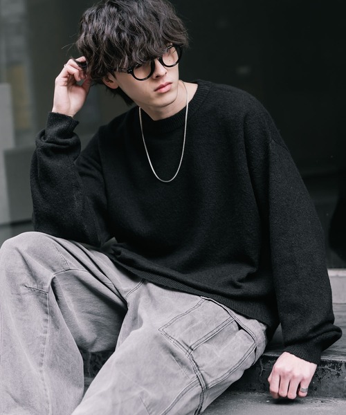 Rocky Monroe セーター ニット オーバーサイズウール混メランジプル