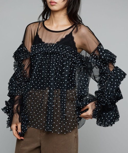 Narcissus（ナルシス） ブラウス シャツ ドットチュールトップス