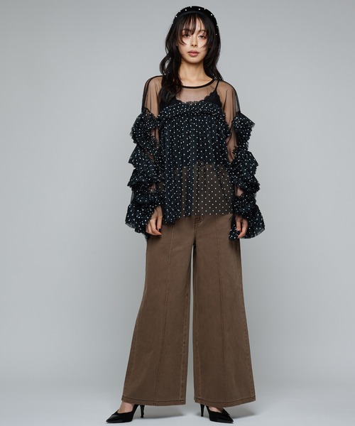 Narcissus（ナルシス） ブラウス シャツ ドットチュールトップス