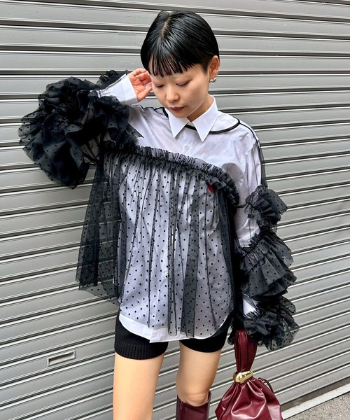 Narcissus（ナルシス） ブラウス シャツ ドットチュールトップス