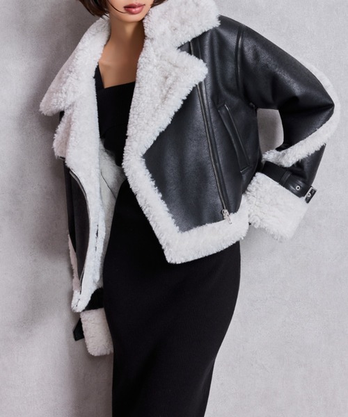 GYDA（ジェイダ） ムートンコート ボアコート エコムートンライダース