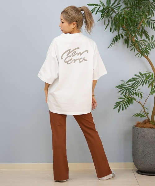 「NEW ERA」 半袖Tシャツ L ホワイト レディース_画像7