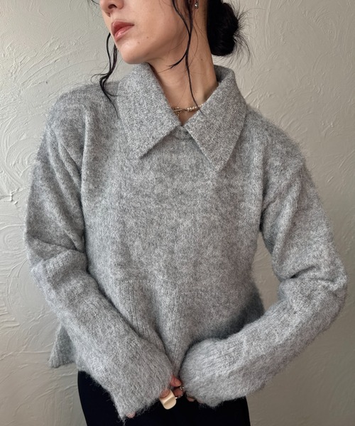 deux amour ニット セーター 衿取り外しポロニット レディース