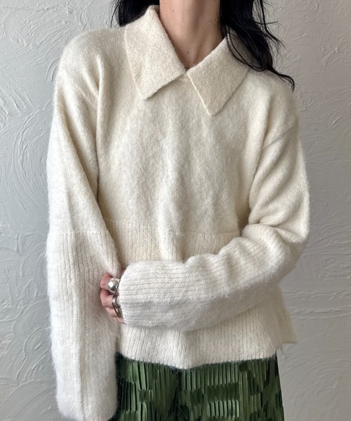 deux amour ニット セーター 衿取り外しポロニット レディース