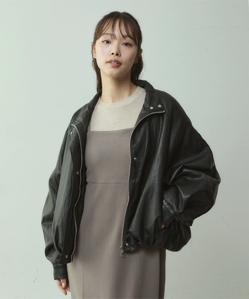Free dam ジップアップ レザージャケット ライダース 牛革 44 レザージャケット ライダース ジップアップライダースジャケット