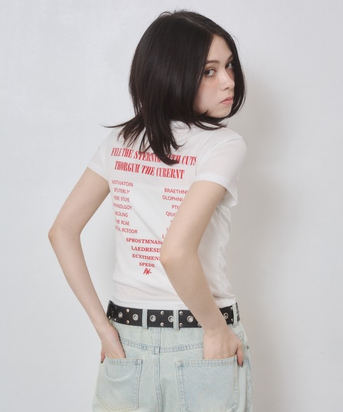 「ENVYM」 半袖Tシャツ FREE ブラック レディース_画像2