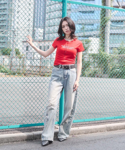 「ENVYM」 半袖Tシャツ FREE ブラック レディース_画像4