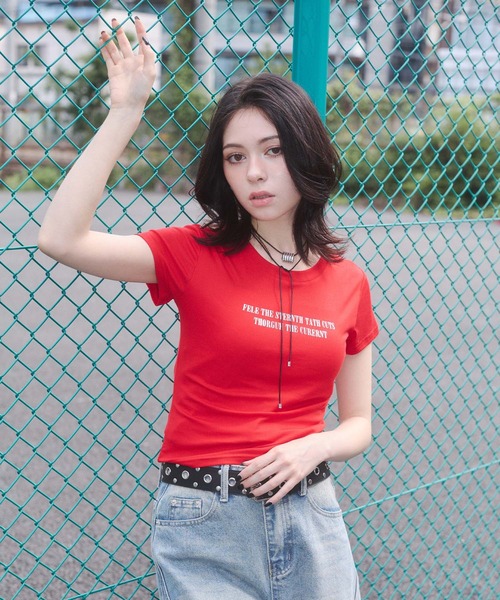 「ENVYM」 半袖Tシャツ FREE ブラック レディース_画像7