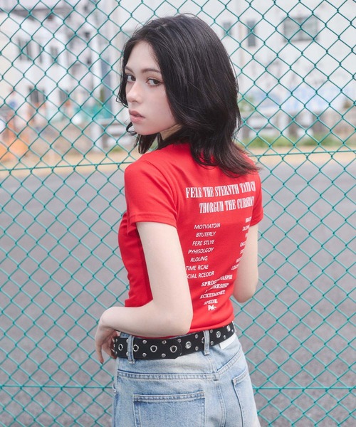 「ENVYM」 半袖Tシャツ FREE ブラック レディース_画像8