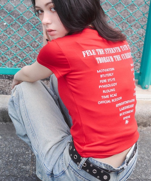 「ENVYM」 半袖Tシャツ FREE ブラック レディース_画像9