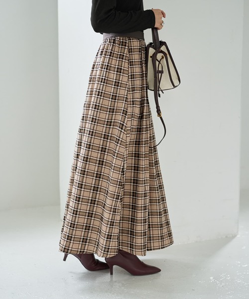 最終価格★タグ付・試着のみ★ 立体ステッチチェック柄スカート STYLE DELI スカート 立体ステッチチェック柄スカート