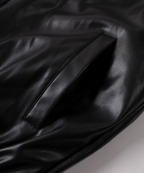 ブルゾン アウター 「83」フェイクレザー ジップ メンズ レディース