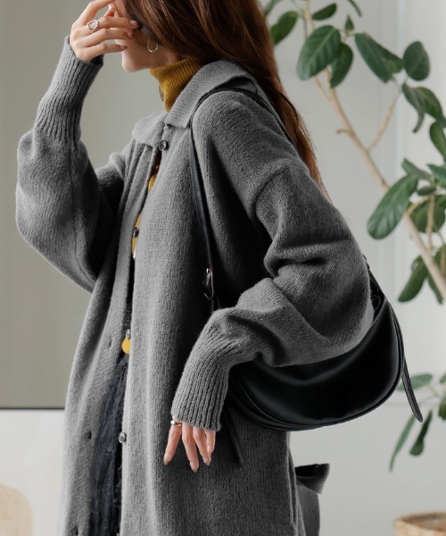 HUG.U（ハグユー） カーディガン ウールタッチロングカーディガン