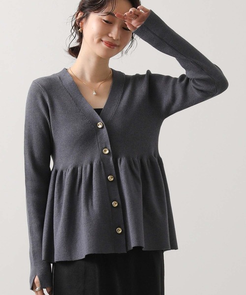 Torrazzo Donna（トラッゾドンナ） カーディガン リブペプラムフレアV