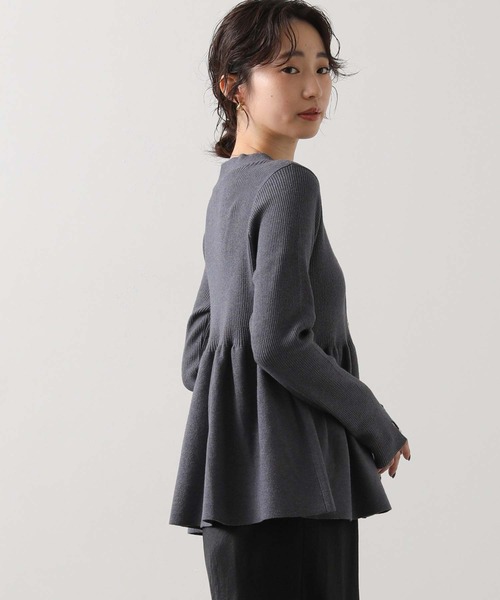 Torrazzo Donna（トラッゾドンナ） カーディガン リブペプラムフレアV