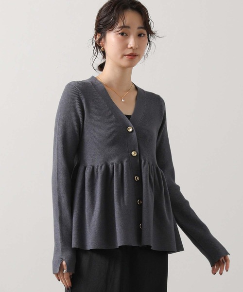 Torrazzo Donna（トラッゾドンナ） カーディガン リブペプラムフレアV