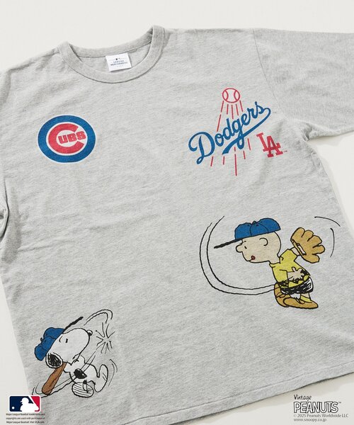 「Vintage PEANUTS」 半袖Tシャツ「genuinemerchandiseコラボ」 MEDIUM ブラックミックス メンズ_画像6