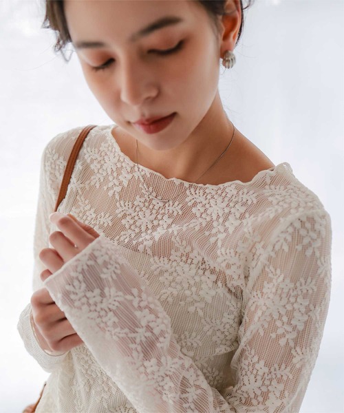 titivate（ティティベイト） tシャツ ペプラムシルエットレース