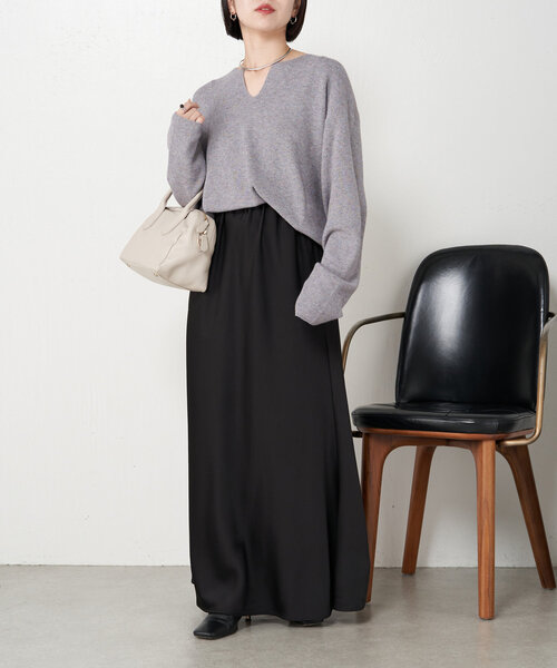 「Jena espace merveilleux」 長袖ニット FREE チャコールグレー レディース_画像3