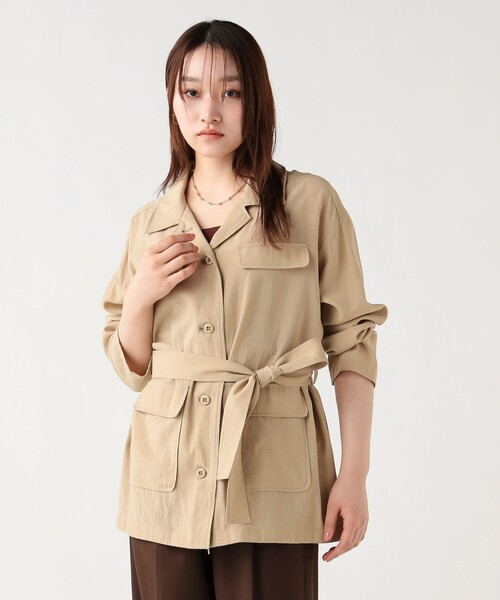 【美品】WTAPS サファリジャケット ミリタリー ベージュ 総柄 フード取外し BEAMS HEART（ビームス ハート） ミリタリージャケット モッズコート