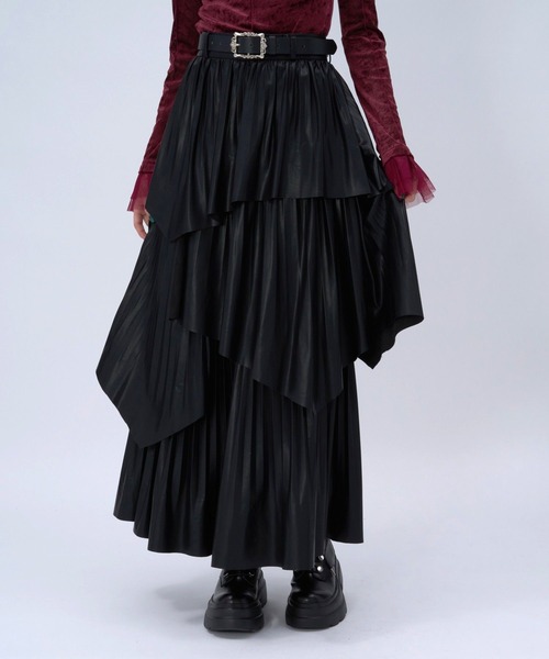 【HARE】【極美品】【値下げ可】【完売商品】ブラックプリーツスカート HARE（ハレ） スカート フレアプリーツティアードスカート(HARE